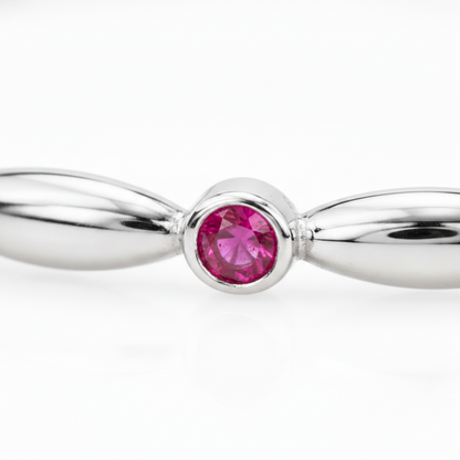 92.5 Silver Premium Bangles with Ruby & Cubic Zirconia
