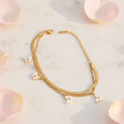 NUGOLD Double Layer Butterfly Bracelet