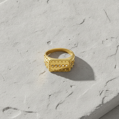 NUGOLD Royal Heritage Geometric Statement Ring for Men