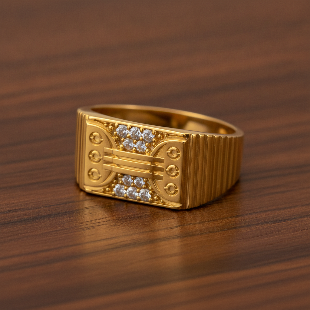 Imperial Crystal Bridge Statement Ring for Men