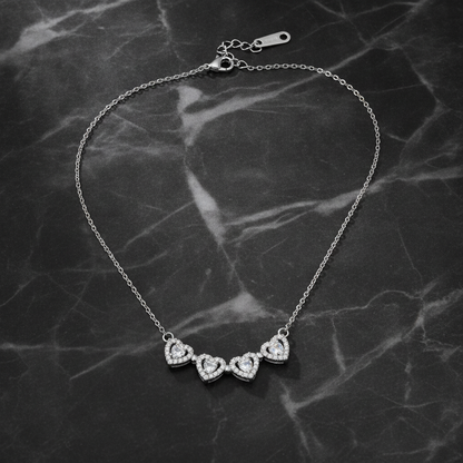Love Sparkle Triple Heart Necklace for Women