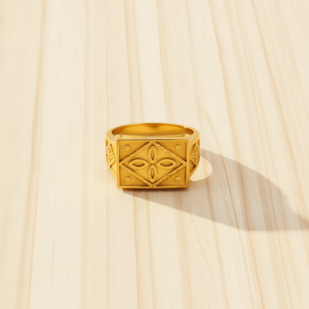 Royal Four-Petal Heritage Signet Ring for Men