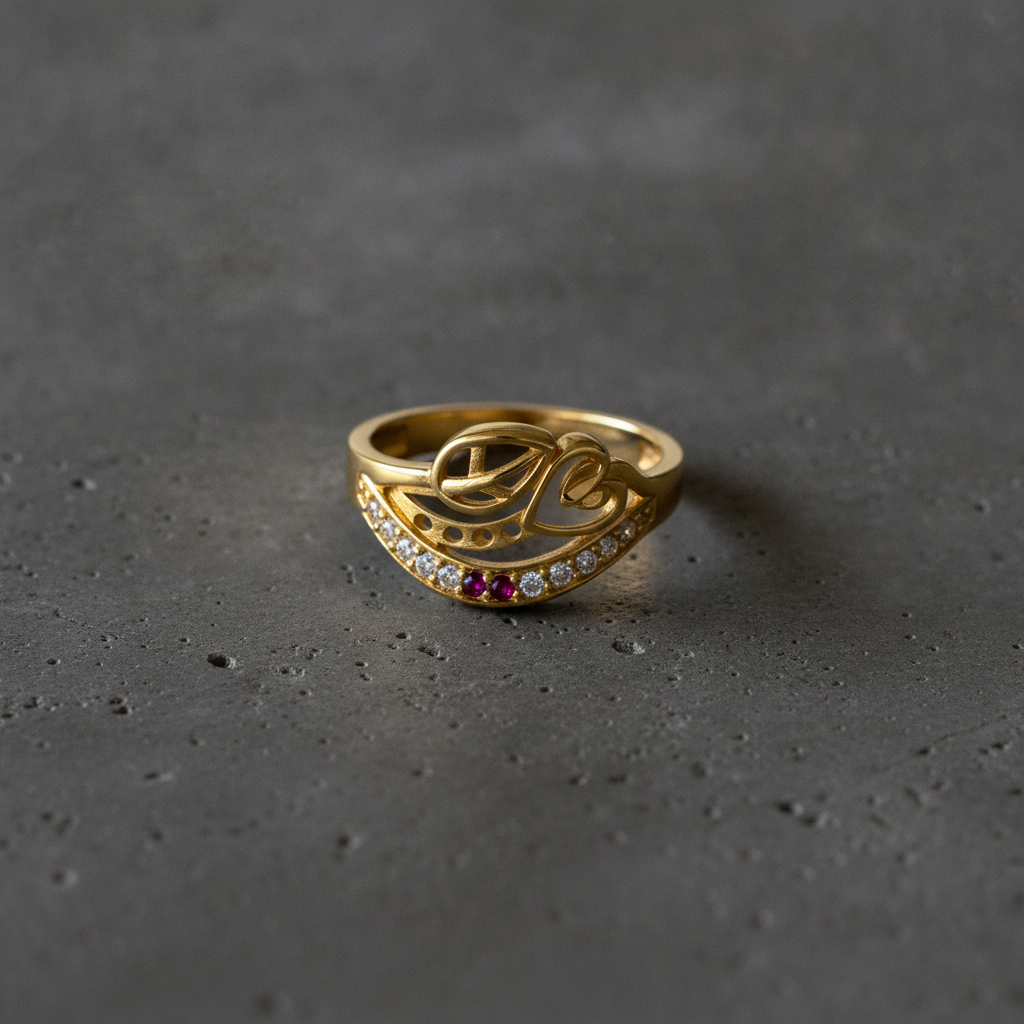 Royal Swirl Ruby Pavé Statement Ring