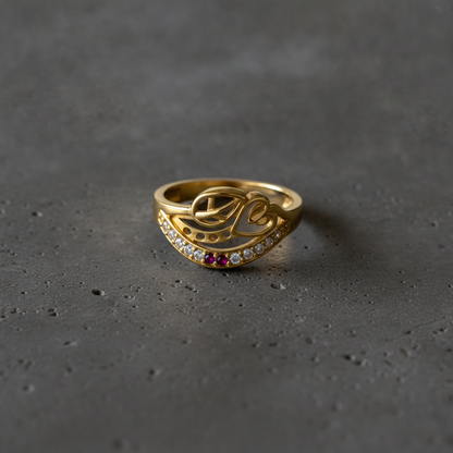 Royal Swirl Ruby Pavé Statement Ring