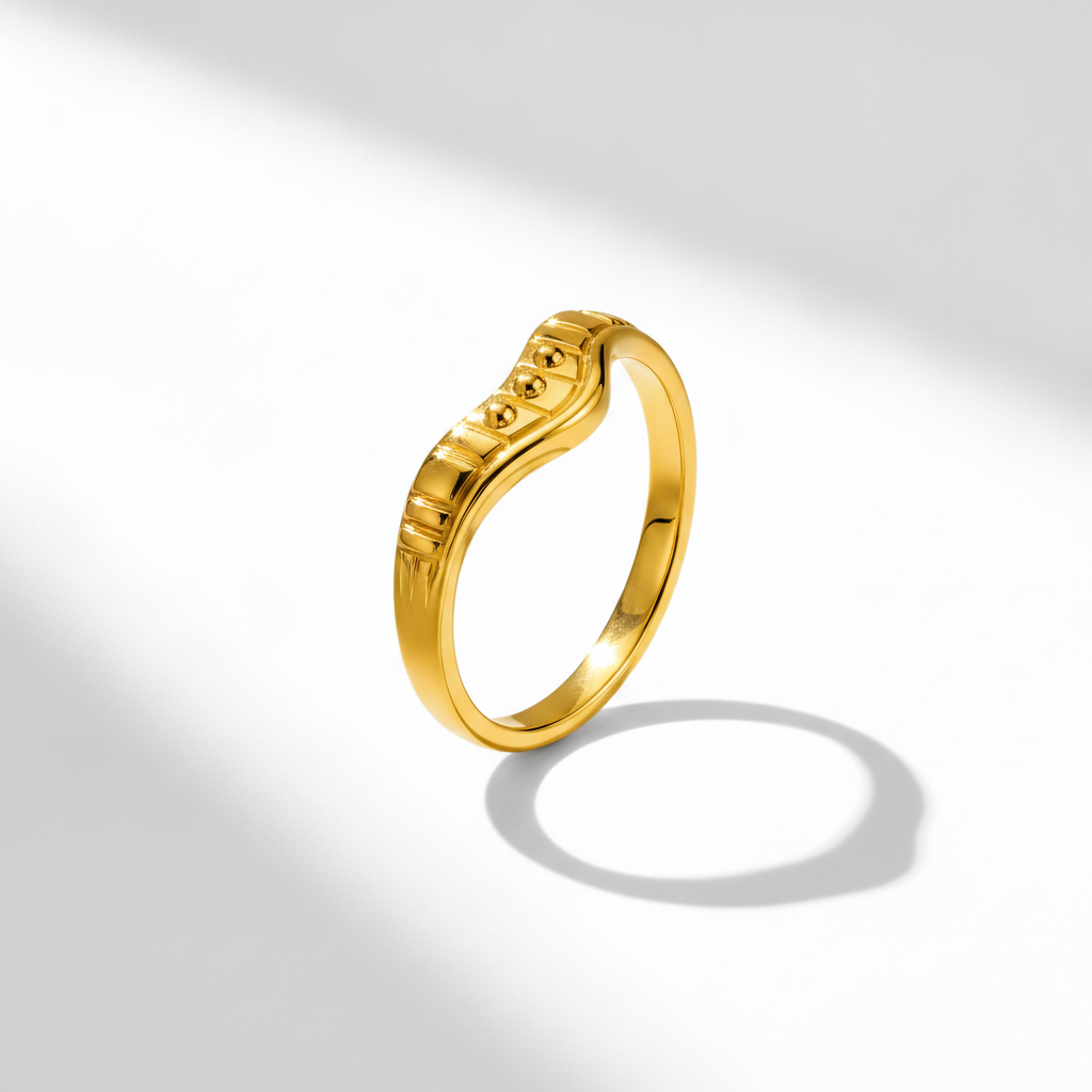 Regal Curved Crest Minimalist Ring for Women