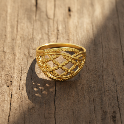 NUGOLD Elegant Interwoven Designer Ring for Women