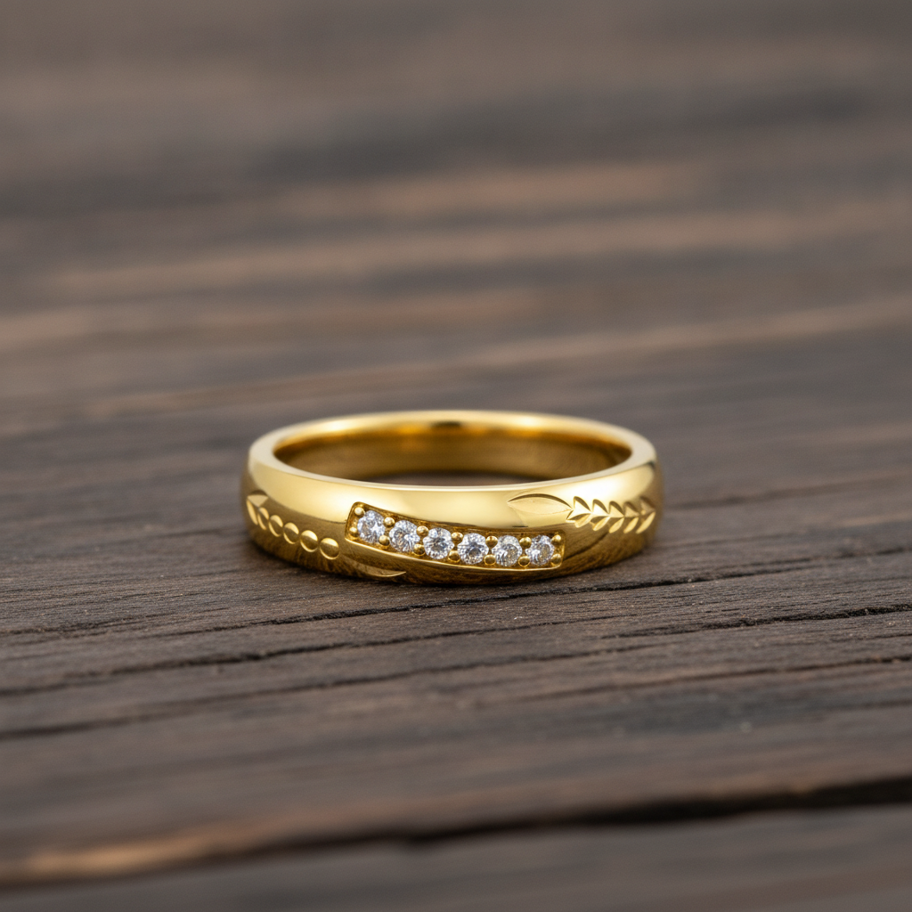 Regal Laurel Sparkle Band Ring for Women