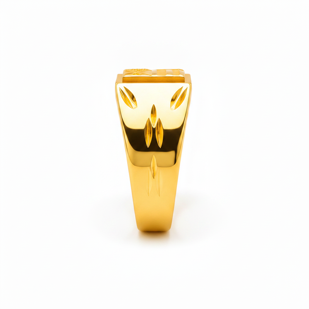 Royal Geometric Heritage Signet Ring for Men