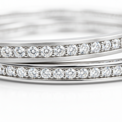 925 Silver Diamond-Look CZ Bangles for Women