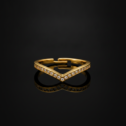 Regal Chevron Sparkle Embrace Ring for Women