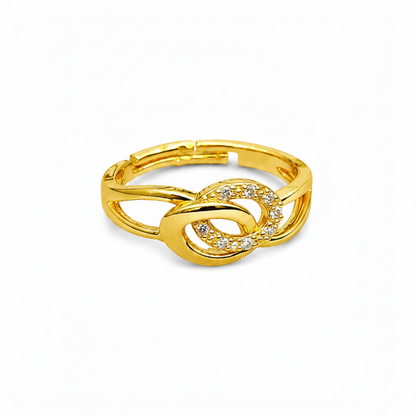 Infinity Loop Cubic Zirconia Open Ring for Women & Girls