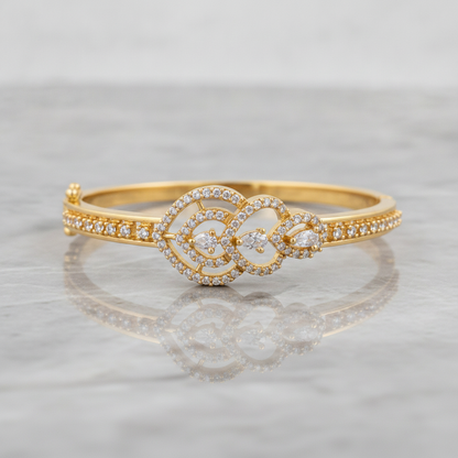 Elegant Marquise Crystal Designer Open Kada Bracelet for Women