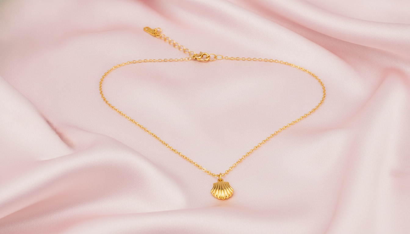 NUGOLD Seashell Charm Pendant Necklace for Women