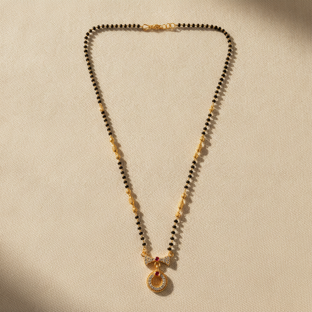 Minimalist Circular Pendant Mangalsutra for Daily Wear
