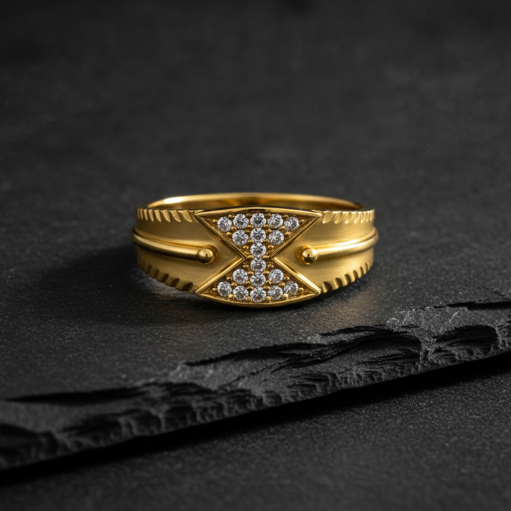 Imperial Twin-Triangle Crystal Ring
