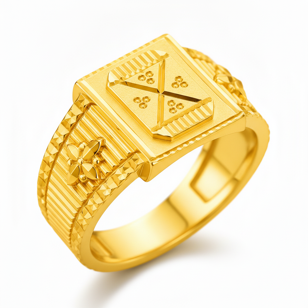 Classic Square Engraved Designer Ring for Men