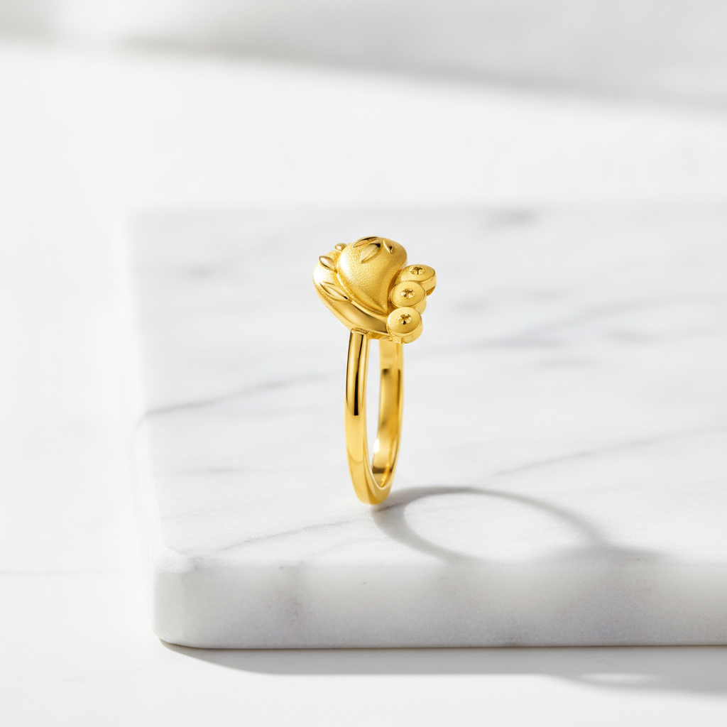 Regal Peacock Bloom Elegance Statement Ring for Women
