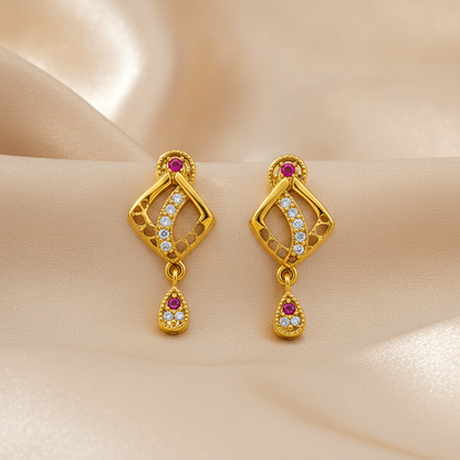Teardrop Latkan Choker Companion Earrings