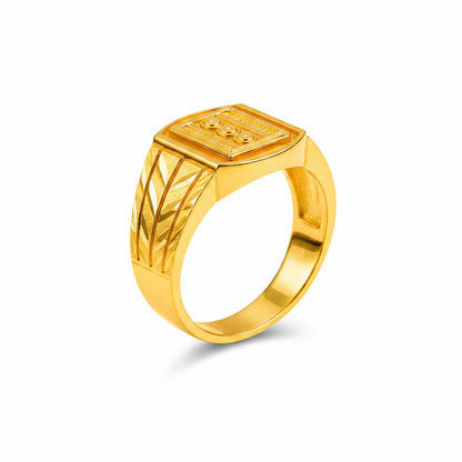 Royal Triple Medallion Geometric Statement Ring for Men