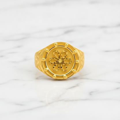 Imperial Six-Petal Medallion Heritage Ring for Men