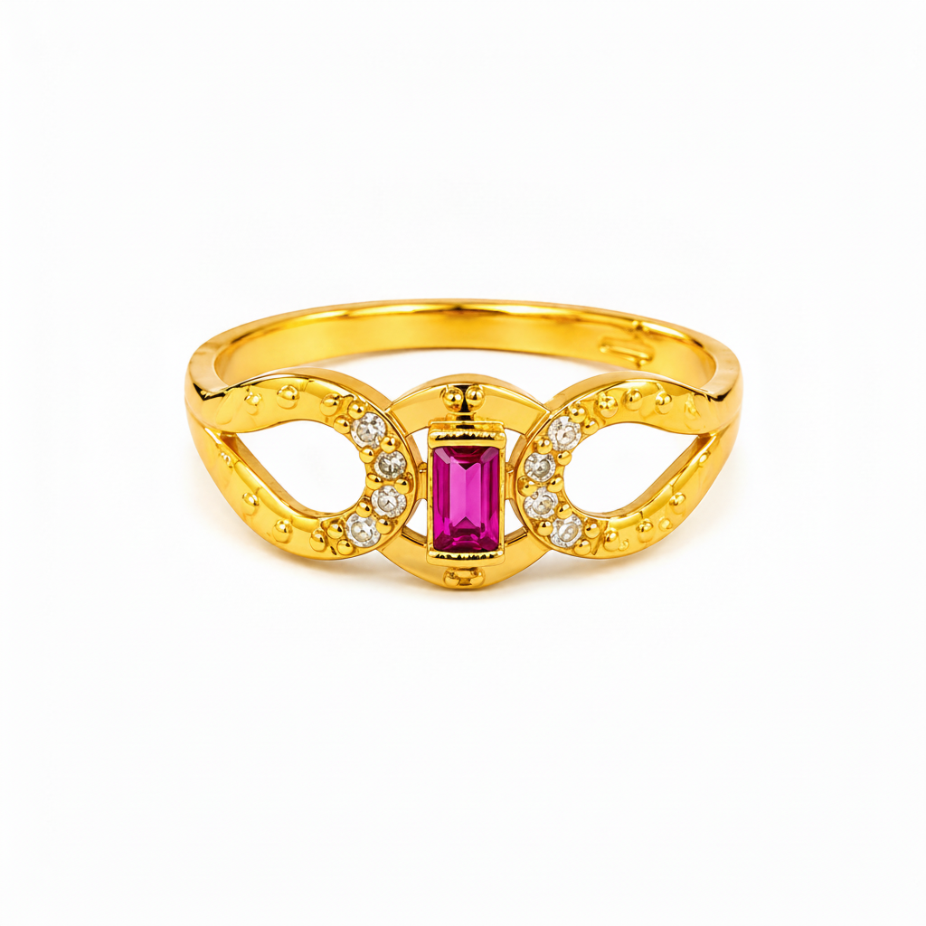 Regal Ruby Infinity Embrace Statement Ring for Women