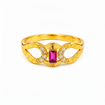Regal Ruby Infinity Embrace Statement Ring for Women
