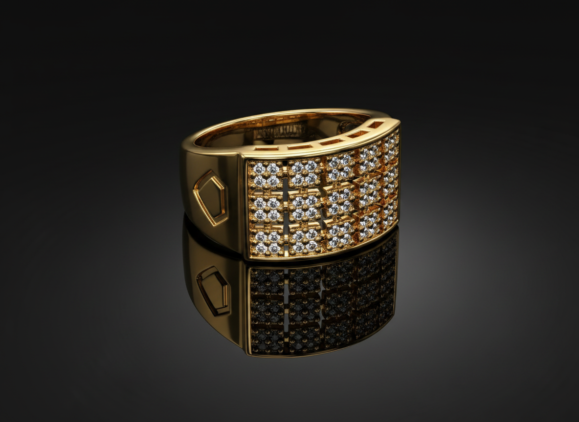 NuGold Royale Pavé Signet Ring