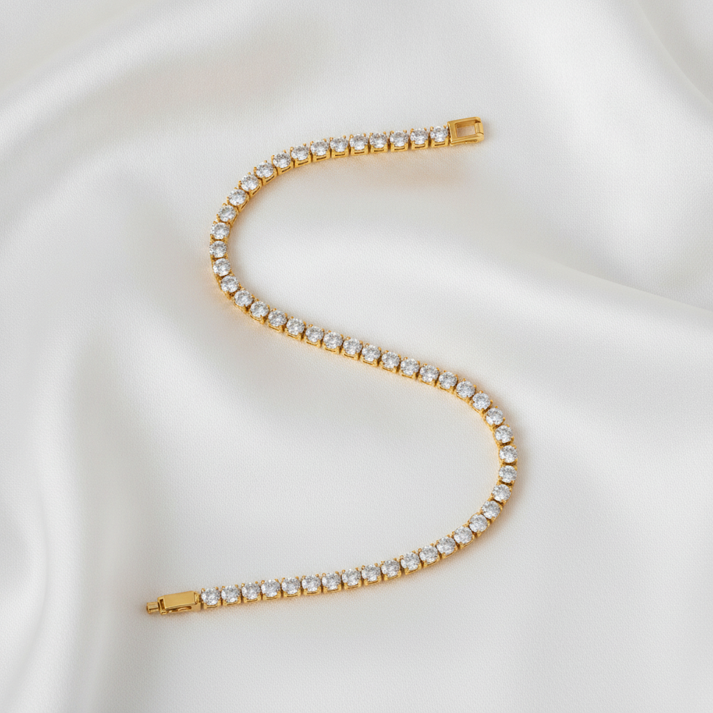 Designer Round Solitaire Tennis Bracelet for Women