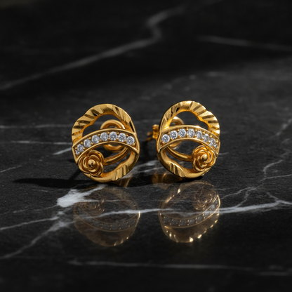 Sculpted Ribbon & Rosetta Infinite Loop Statement Earrings