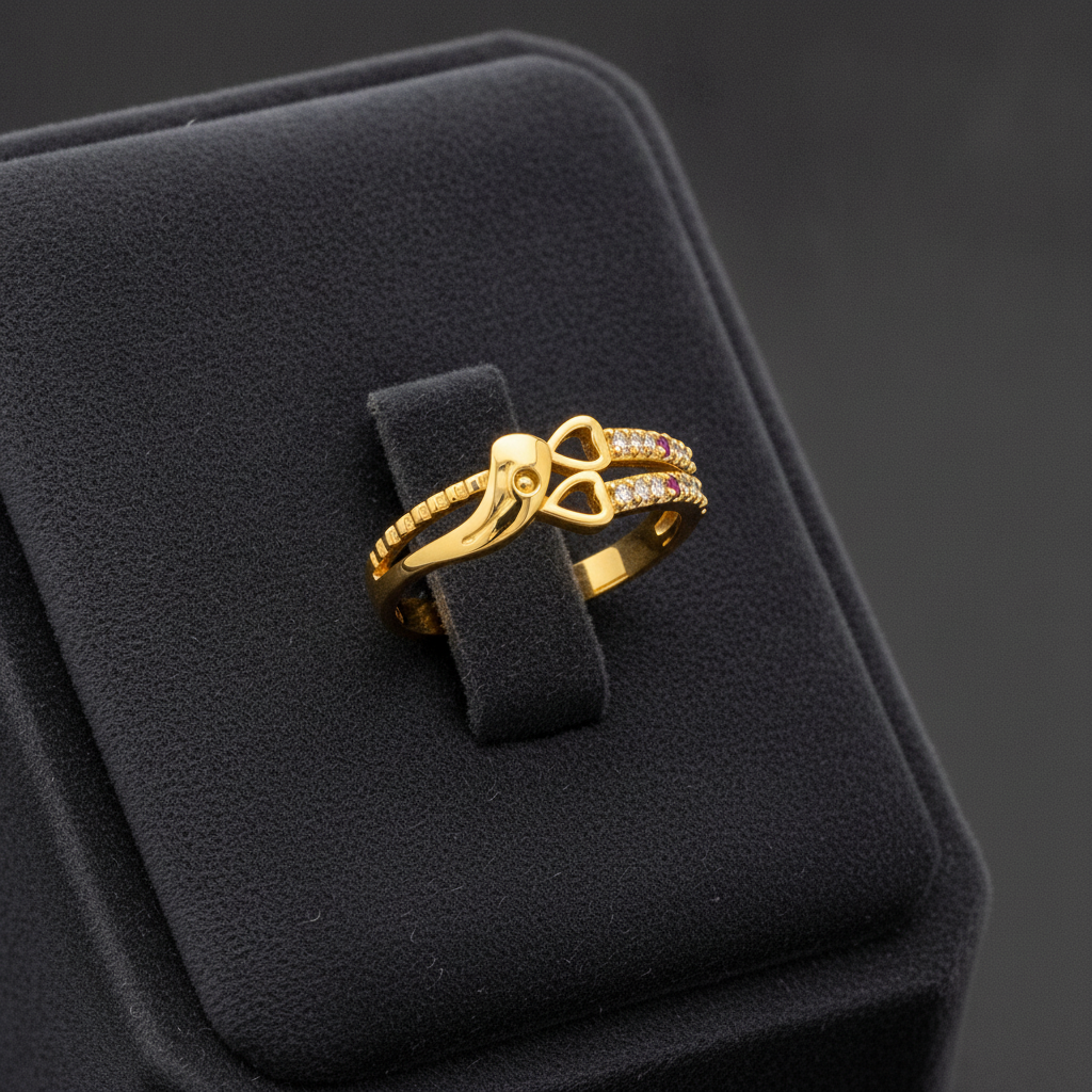 Stylish Bow Design Ring with CZ Stones for Women