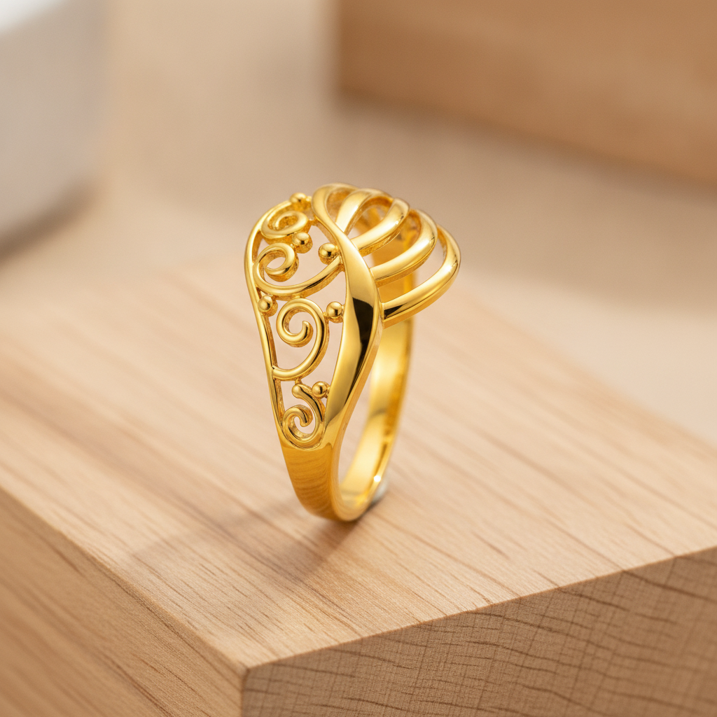 Elegant Swirl Filigree Multilayer Statement Ring for Women