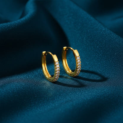NuGold Diamond Hoop Earrings for Women & Girls
