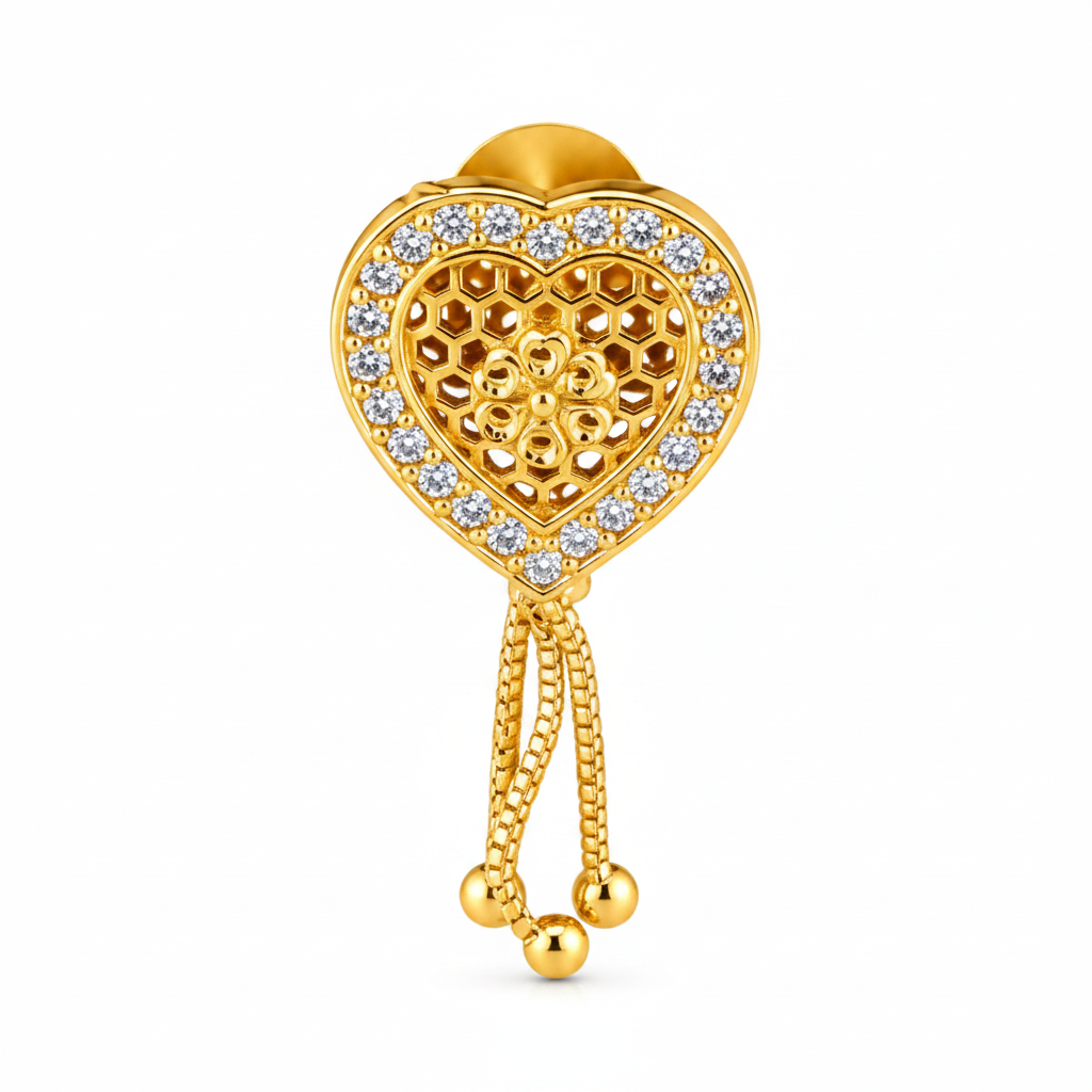 Crystal Heart Tassel Earrings for Women