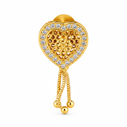 Crystal Heart Tassel Earrings for Women