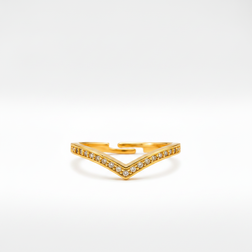 Regal Chevron Sparkle Embrace Ring for Women
