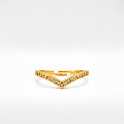 Regal Chevron Sparkle Embrace Ring for Women