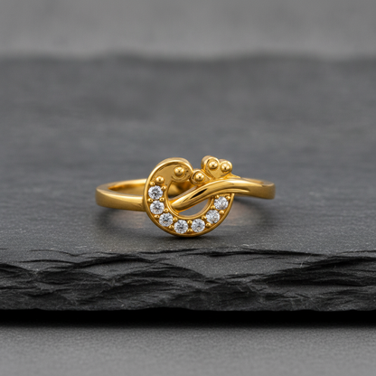 Royal Peacock Embrace Sparkle Statement Ring