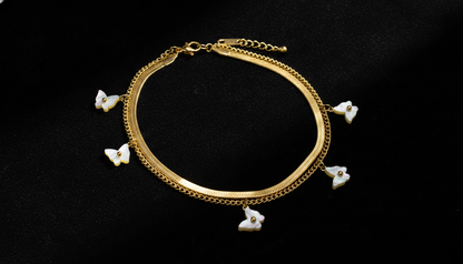 NUGOLD Double Layer Butterfly Bracelet