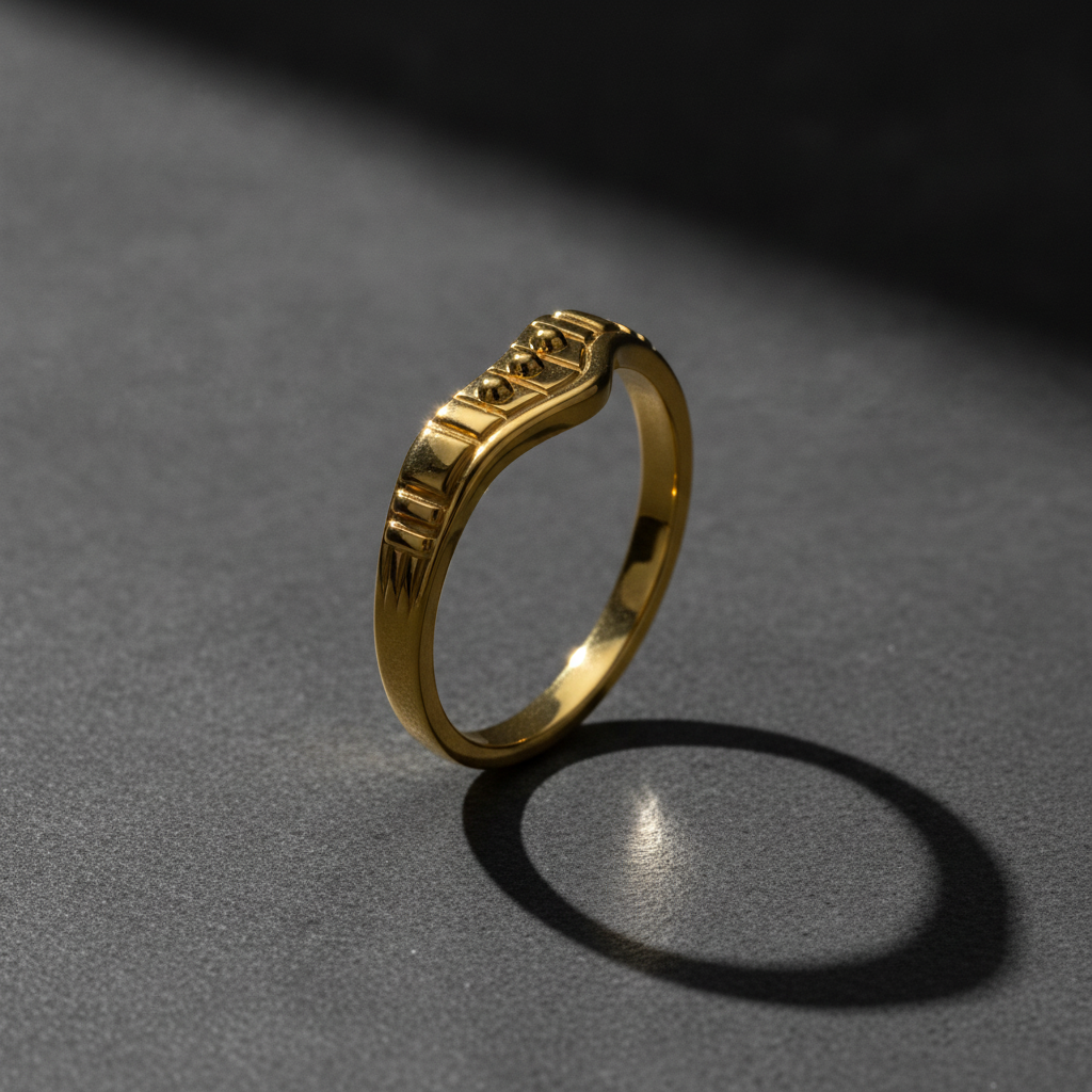 Regal Curved Crest Minimalist Ring for Women