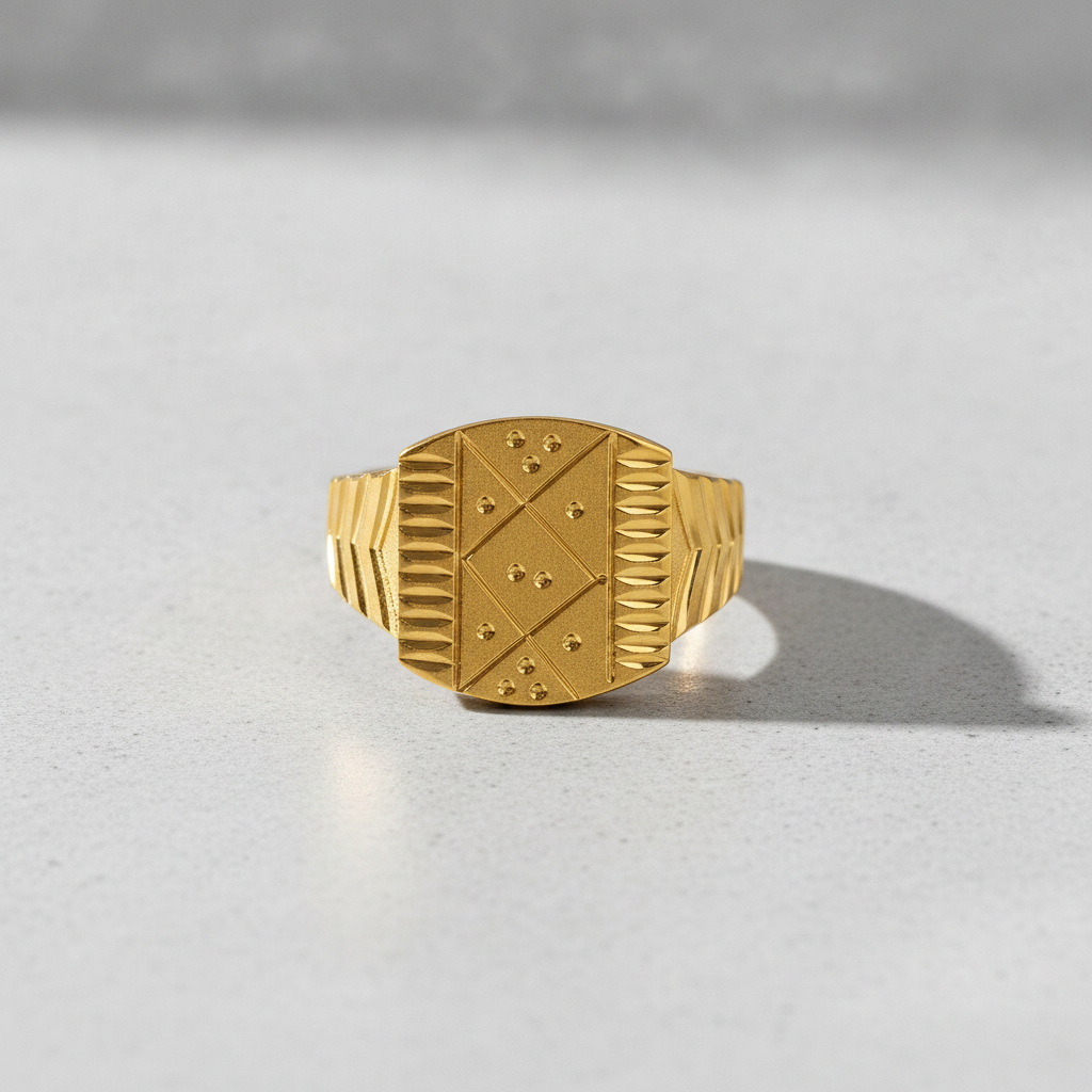 Royal Matrix Engraved Statement Ring