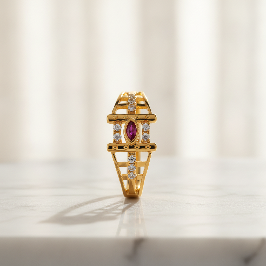 Imperial Ruby Baroque Statement Ring