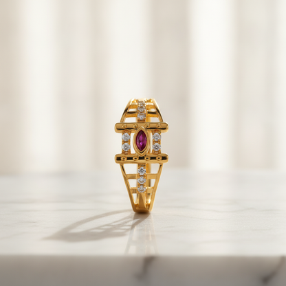 Imperial Ruby Baroque Statement Ring
