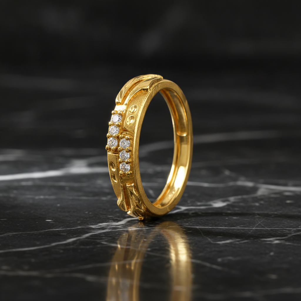 Regal Leafline Sparkle Band Ring for Women