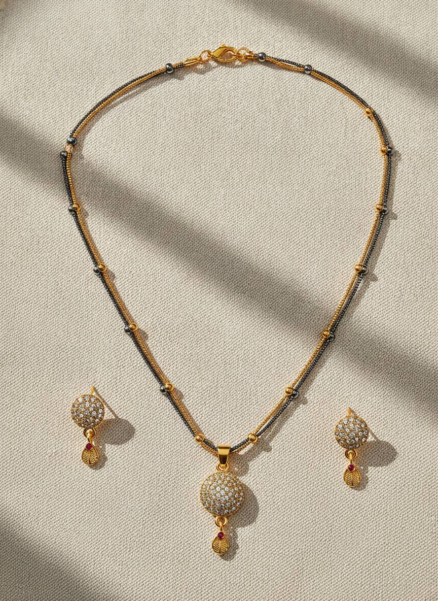 Royal Dazzle CZ Pendant Necklace Set
