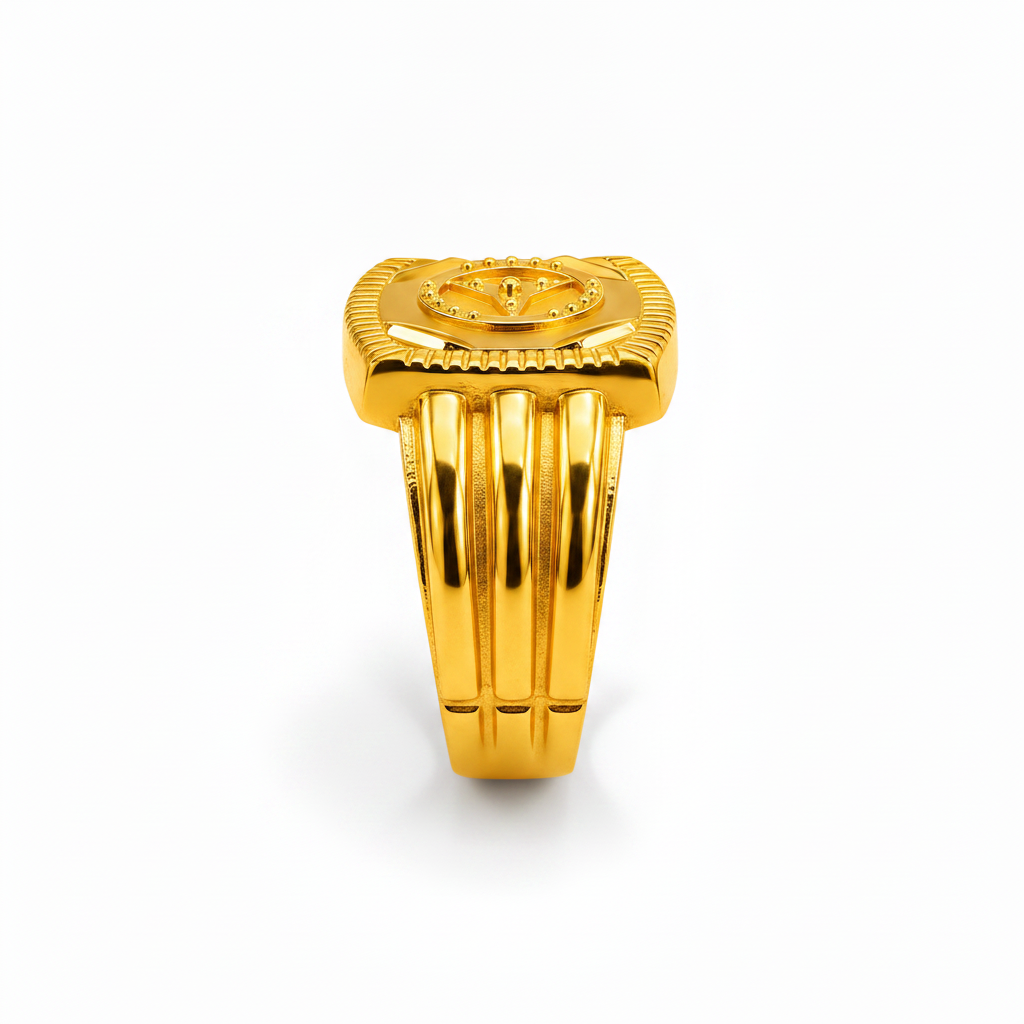 Royal Triad Crest Statement Ring for Men