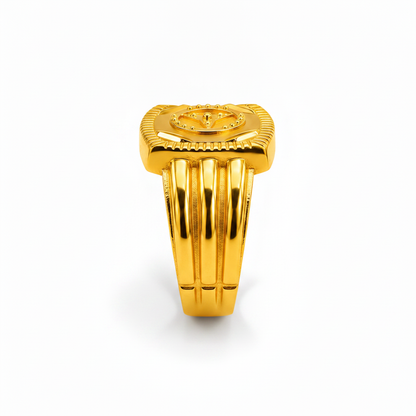 Royal Triad Crest Statement Ring for Men