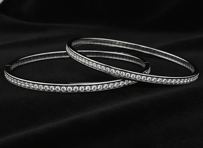 925 Silver Diamond-Look CZ Bangles for Women