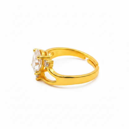 Elegant Oval Cut Crystal Solitaire Ring for Women