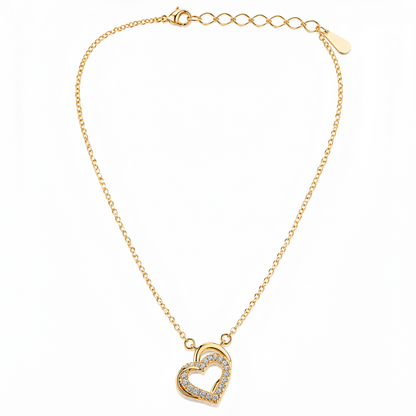 Forever Love Crystal Open Heart Pendant Necklace