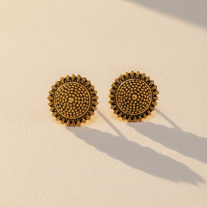 Royal Mandala Beaded Statement Stud Earrings for Women